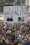 FOTKY Z DEMONSTRACE PROTI POLICEJNÍMU ZÁSAHU