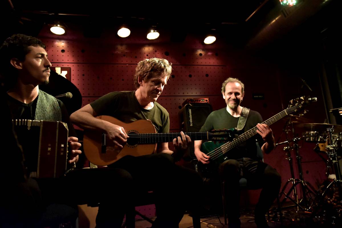 Dominic Miller a Dan Bárta na jednom podiu v Jazz Docku