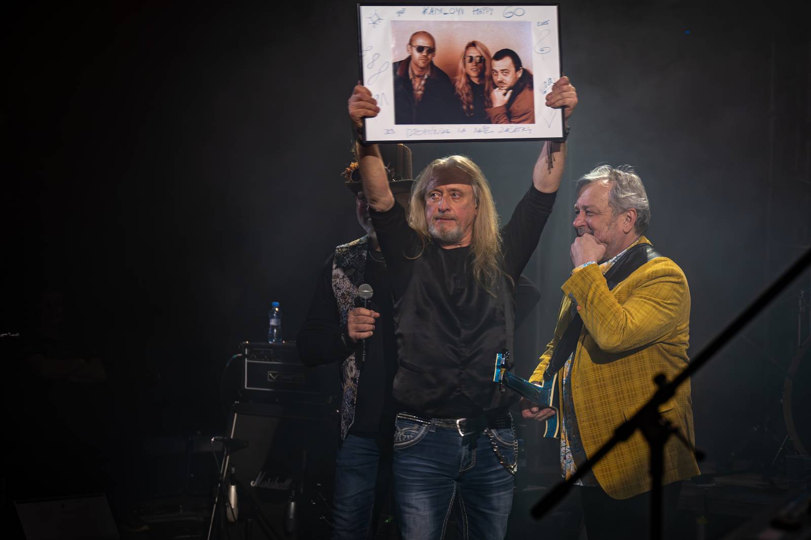 Kamil Střihavka oslavil v Rock Opeře šedesátiny, gratulovali mu Michal Pavlíček, Bára Basiková, Ota Balage i David Koller