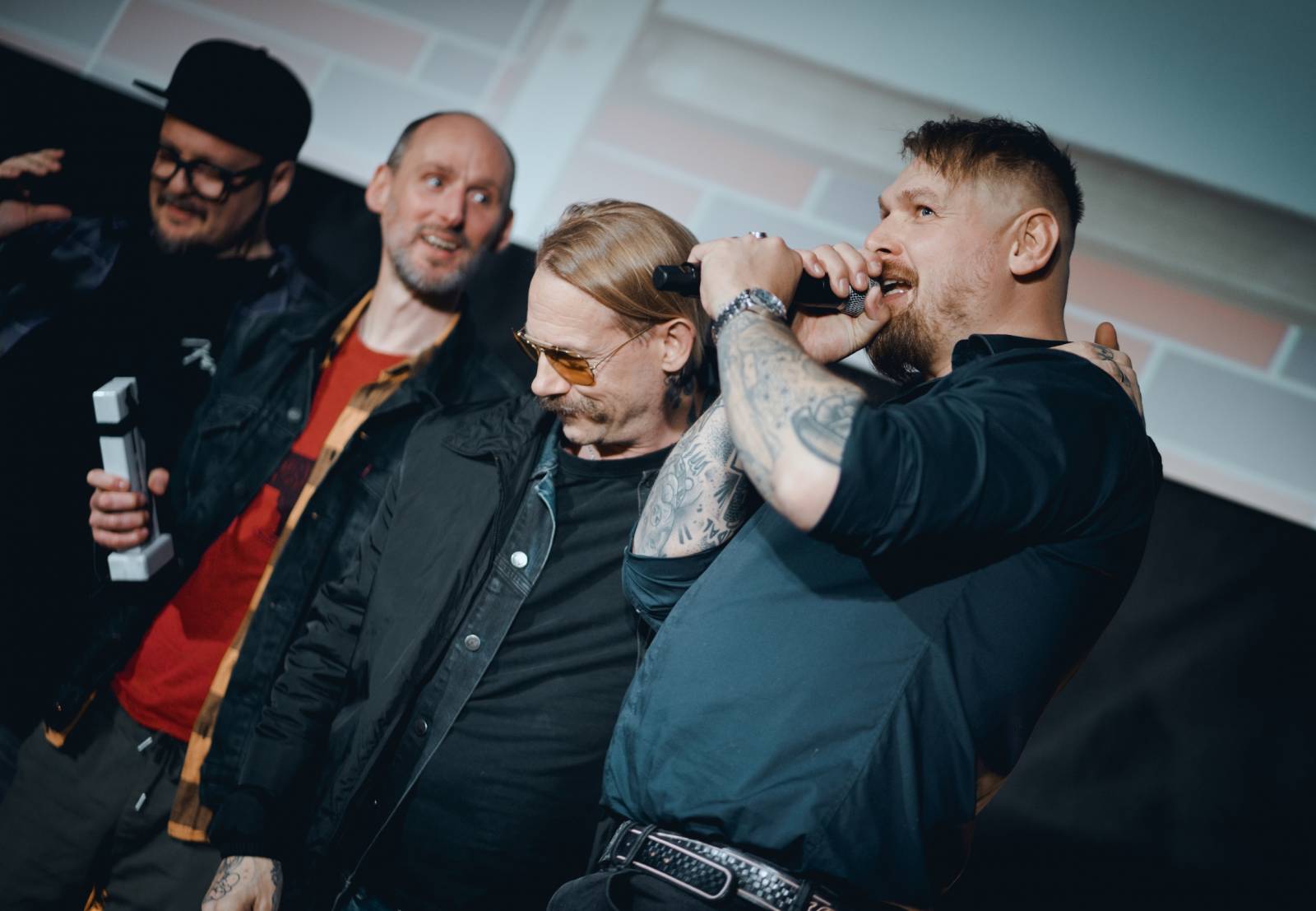 Na Žebříku s oceněnými. Takhle se radovali Michal Hrůza, Rybičky 48, Marpo i Matěj Ruppert