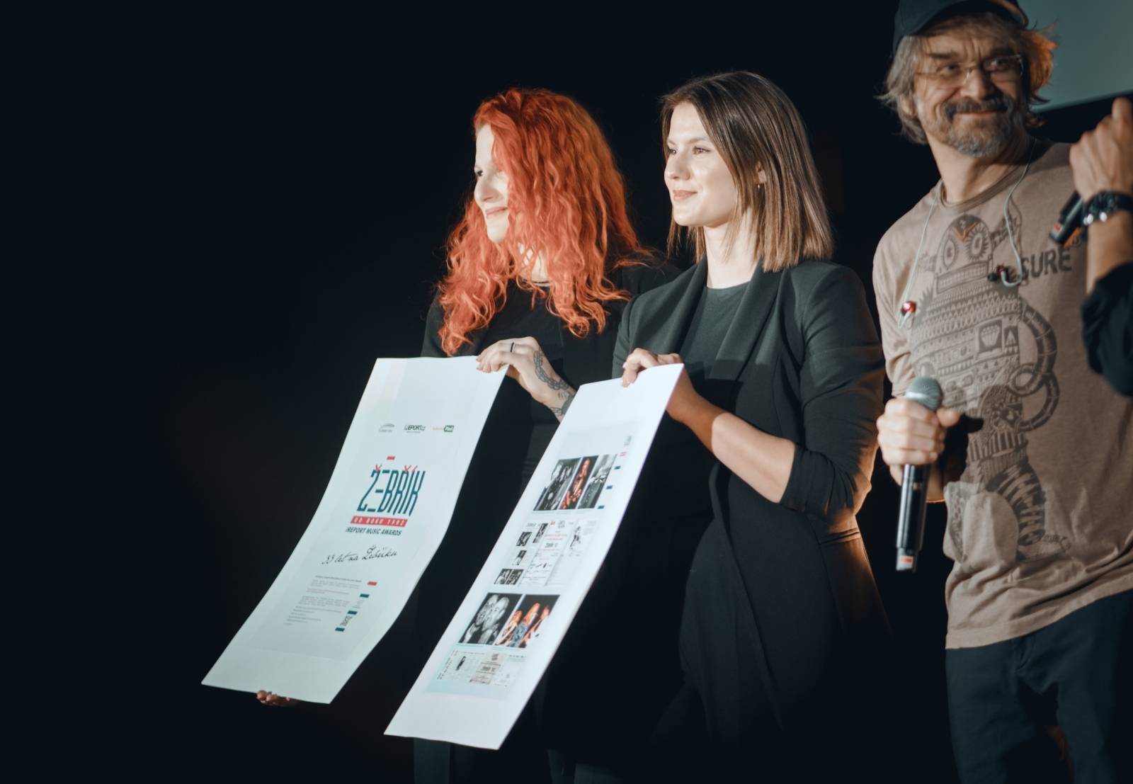 Na Žebříku s oceněnými. Takhle se radovali Michal Hrůza, Rybičky 48, Marpo i Matěj Ruppert