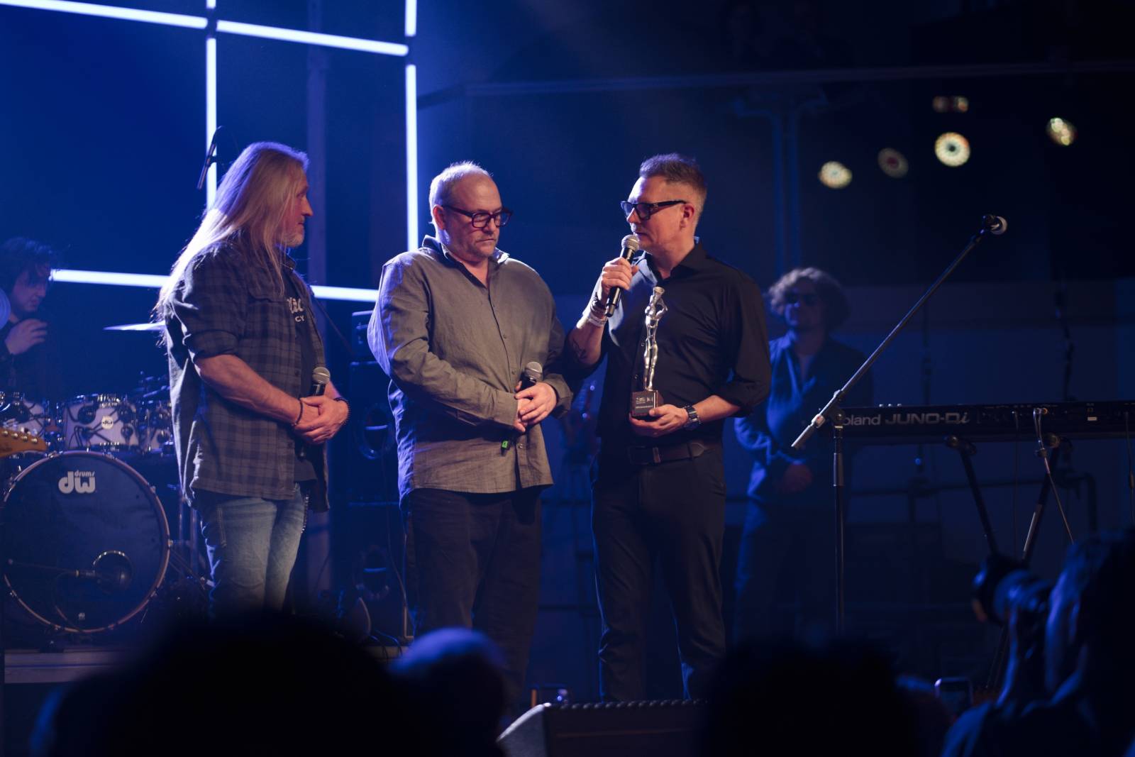 Na Žebříku s oceněnými. Takhle se radovali Michal Hrůza, Rybičky 48, Marpo i Matěj Ruppert