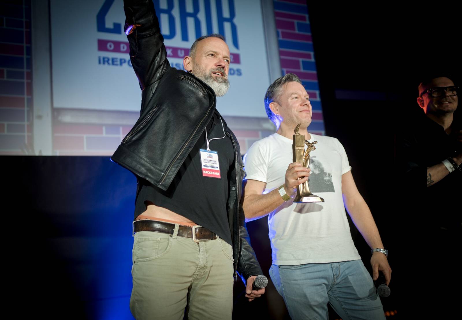 Na Žebříku s oceněnými. Takhle se radovali Michal Hrůza, Rybičky 48, Marpo i Matěj Ruppert