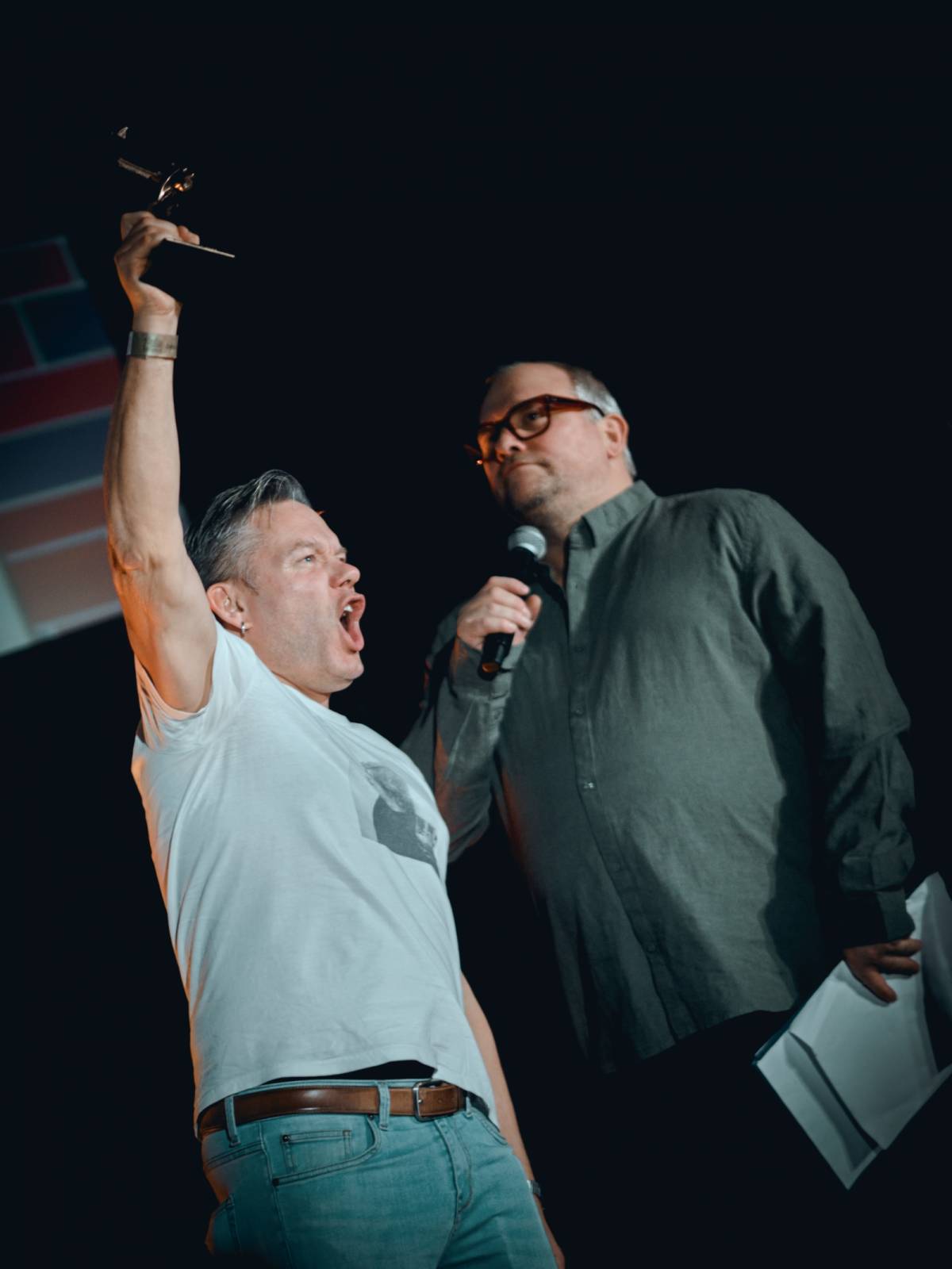 Na Žebříku s oceněnými. Takhle se radovali Michal Hrůza, Rybičky 48, Marpo i Matěj Ruppert