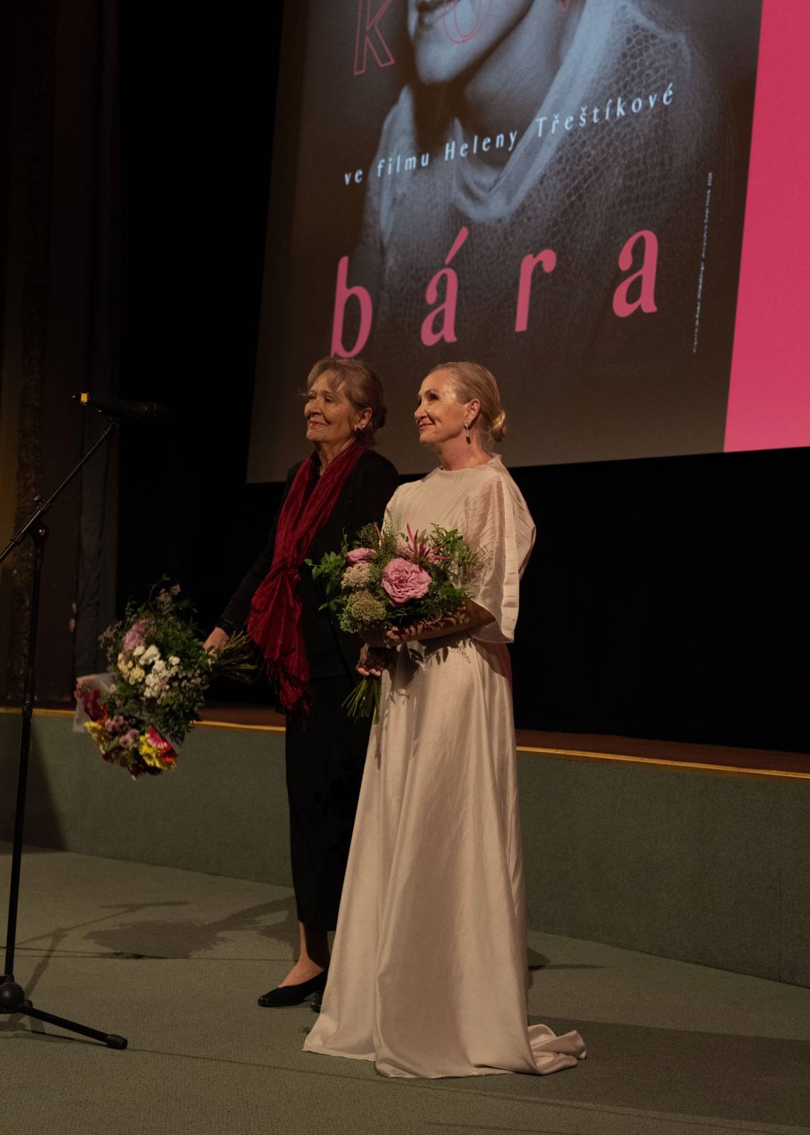 Kino Lucerna promítalo film o Báře Basikové, na premiéru přišli Petr Janda, Vojtěch Dyk i bývalá prezidentka