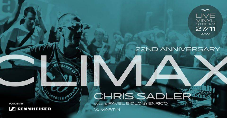 Chris Sadler slaví 22 let party Climax vinylovým online streamem