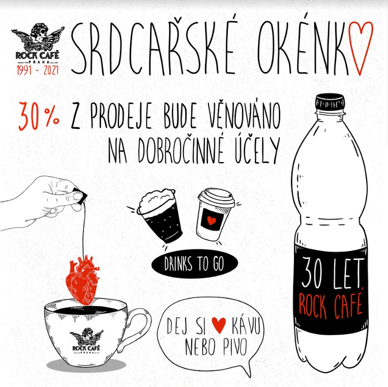 Rock Café pomáhá i nadále, v srdcařském okénku budou obsluhovat Šídlo nebo Fridrichová