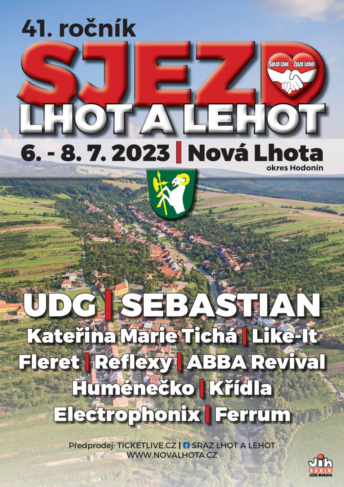 Putovní festival Sjezd Lhot a Lehot dorazí na jižní Moravu. Zahrají UDG, Sebastian, Kateřina Marie Tichá nebo Reflexy
