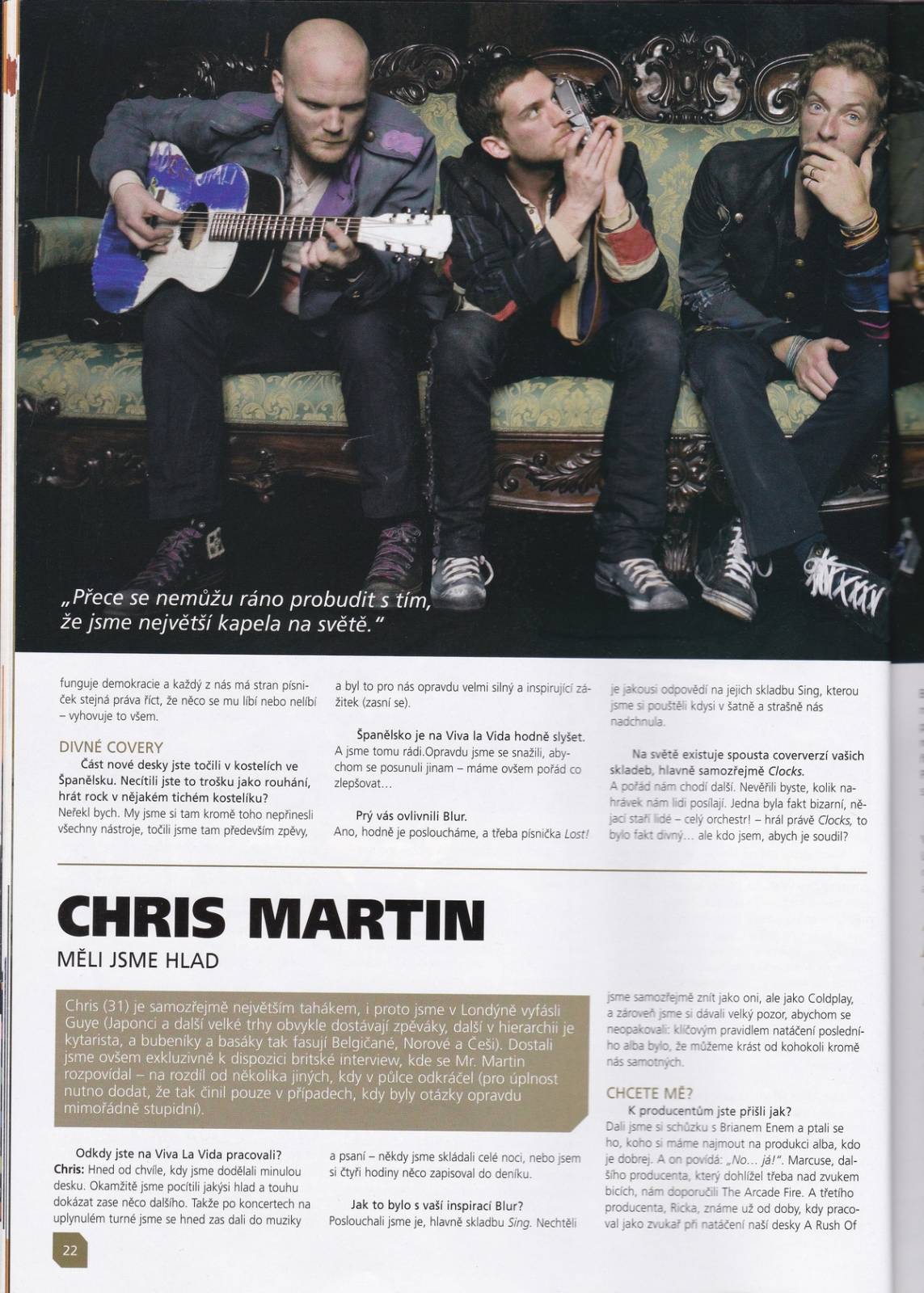 RETRO 2000| Coldplay: Producent nám do studia přivedl hypnotizéra, při nahrávání jsme pak byli v divném tranzu