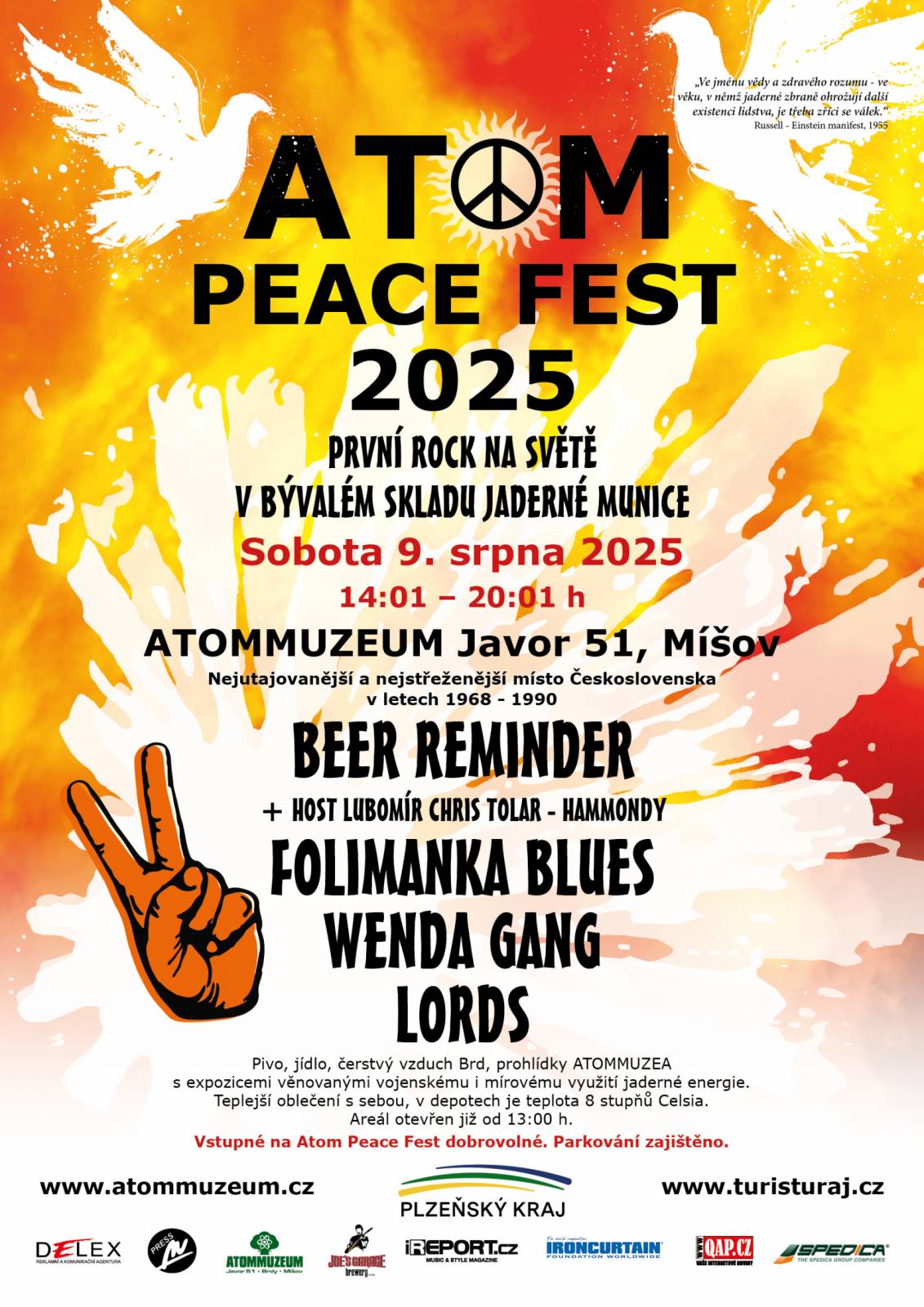 Kytary místo jaderné munice. V sobotu startuje Atom Peace Fest v Míšově
