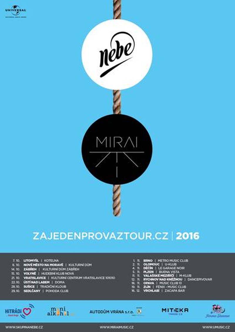Nebe a Mirai táhnou za jeden provaz. Turné startuje v Litomyšli