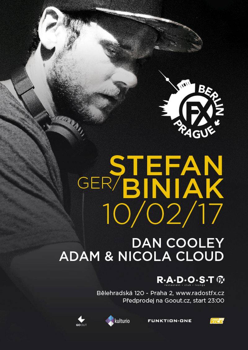 Stefan Biniak v únoru vystoupí v Radosti FX. Dorazí v rámci noci Berlin To Prague