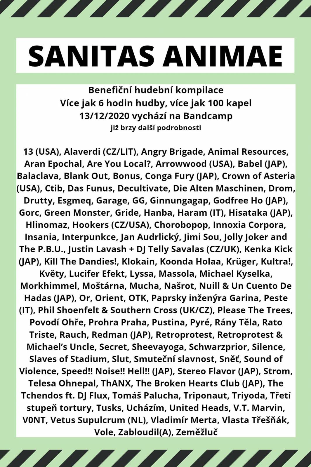 Sto kapel a šest hodin hudby, vyšla výjimečná benefiční kompilace pro organizaci SANANIM