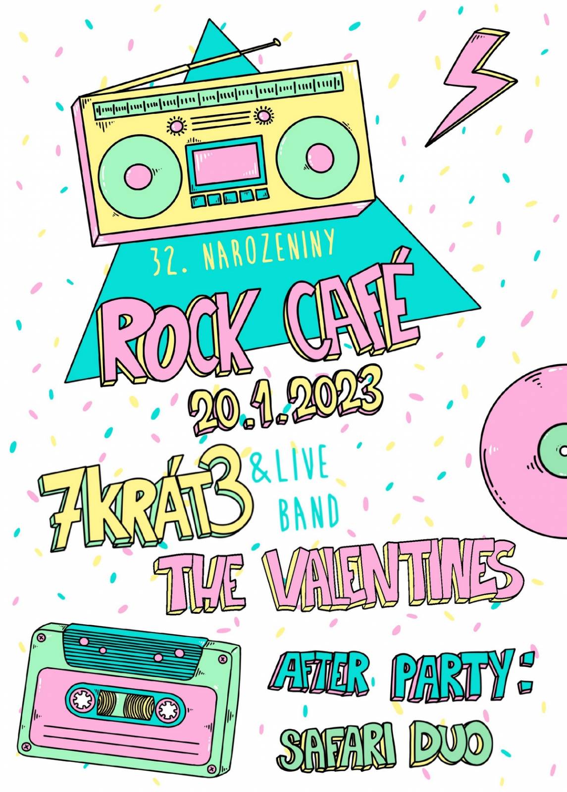 Rock Café slaví narozeniny, gratulovat mu budou 7krát3 a The Valentines