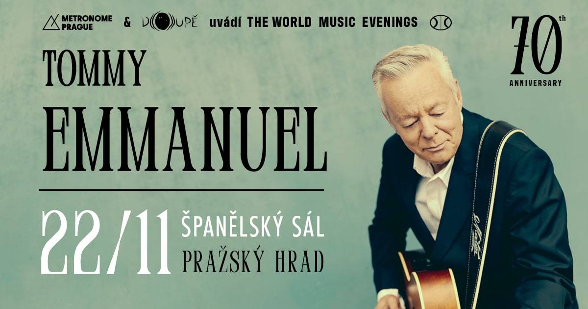 Kytarový mág Tommy Emmanuel vzdá poctu Praze a české hudbě, v listopadu vystoupí na Pražském hradě