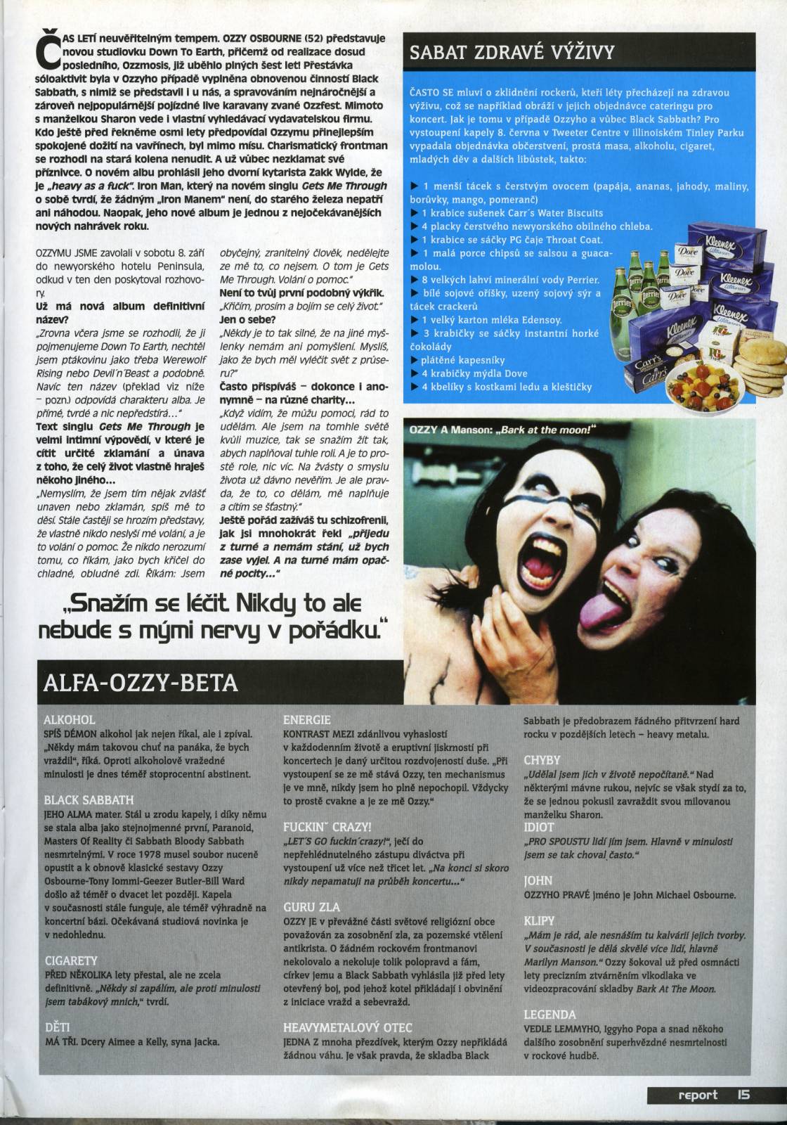 RETRO 2000 | Ozzy Osbourne: Hrozím se představy, že nikdo neslyší mé volání o pomoc