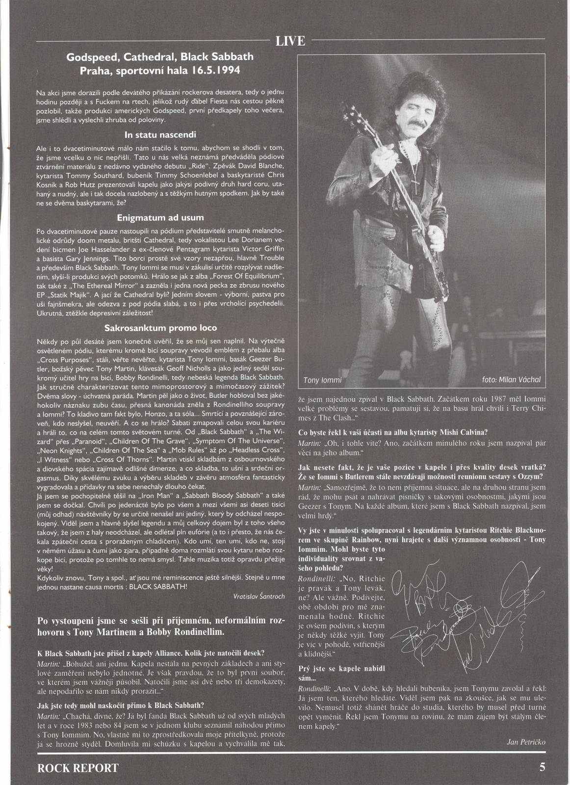 RETRO 90s | V šatně s Black Sabbath. Rozhovor s Tonym Martinem a Bobbym Rondinellim po pražské show v roce 1994