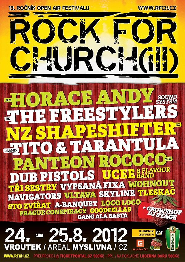 Rck For Church(ill) přivítá Freestylers, Shapeshifter, Tři Sestry, Sto zvířat a další