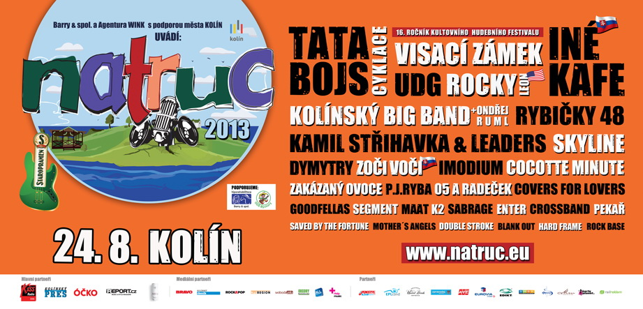 Kolínský Natruc letos přivítá Inekafe, Tata Bojs i Visací zámek